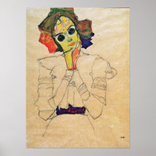 Schiele - flicka med solglasögon 1910 poster