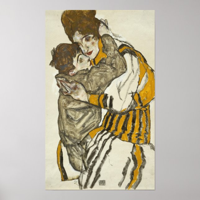 Schiele - fru med sin lilla systerson poster (Framsidan)