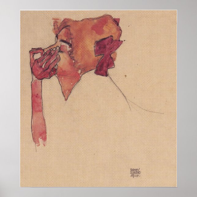 Schiele - Gerti med hårnät 1910 Poster (Framsidan)