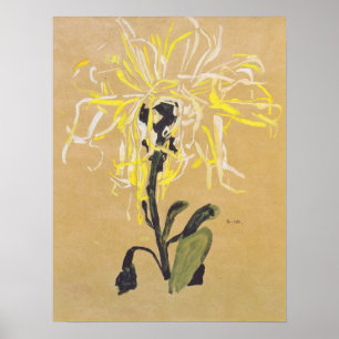Schiele - Gul Krysantemum 1910 Poster