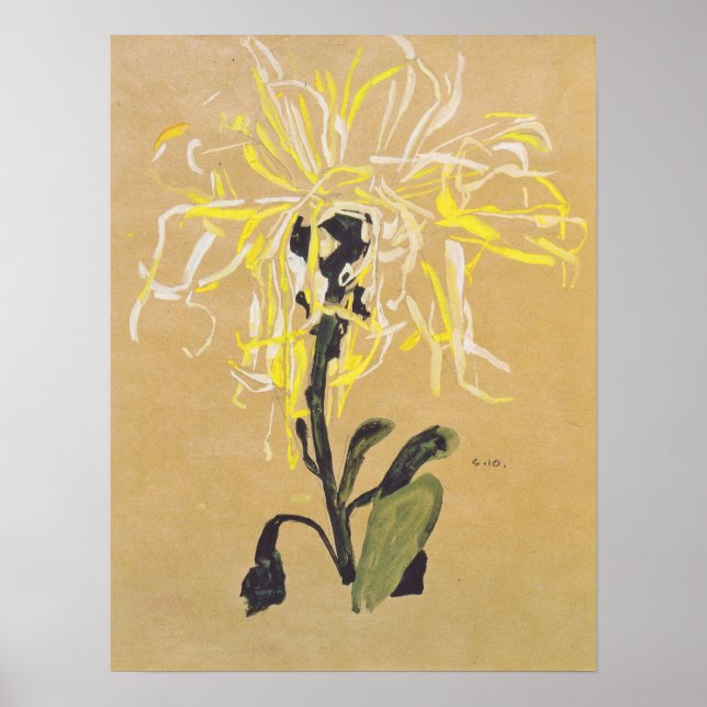 Schiele - Gul Krysantemum 1910 Poster (Framsidan)
