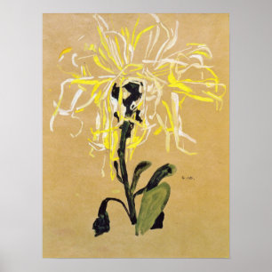 Schiele - Gult Chrysanthemum 1910 Poster