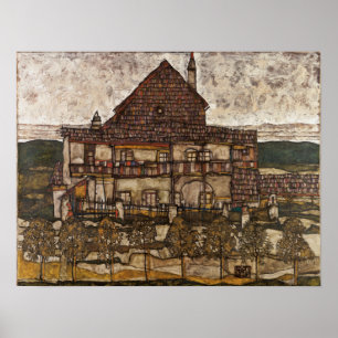 Schiele - House with Shingle Tak (Old House) Poster