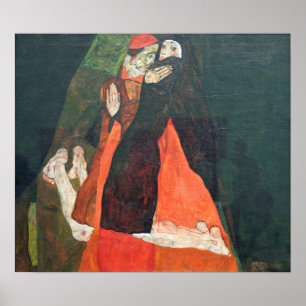 Schiele - kardinalen och nun poster