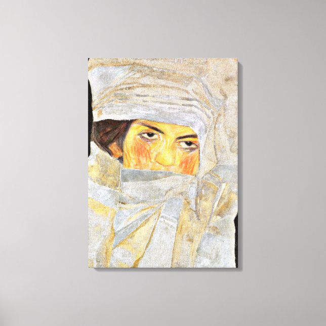 Schiele - Konstnärets syster, porträtt-målning Canvastryck (Framsida)