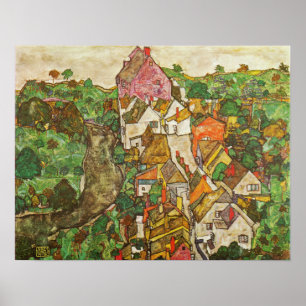 Schiele - Landskapet Krumau Poster