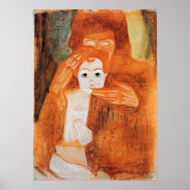 Schiele - Madonna med barn 1908 Poster (Framsidan)