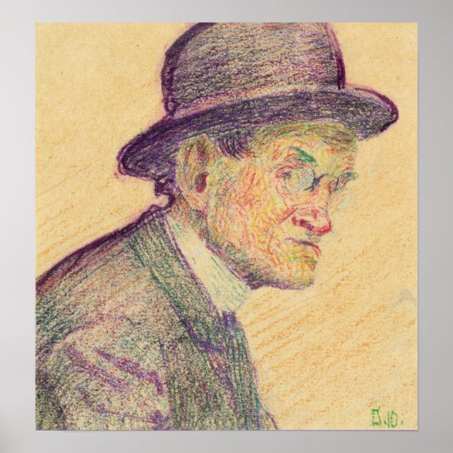 Schiele - Man med Bowlerskal 1910 Poster (Framsidan)