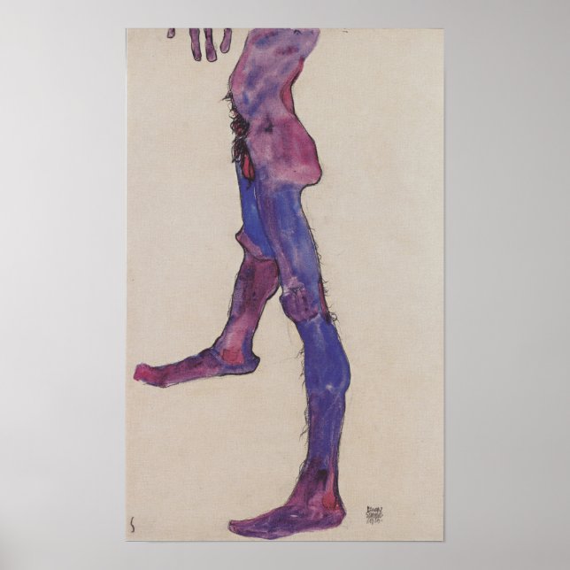Schiele - Manlig bukkropp 1910 Poster (Framsidan)