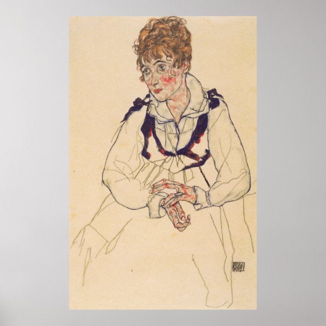 Schiele - Porträtt av Edith 1917 Poster (Framsidan)
