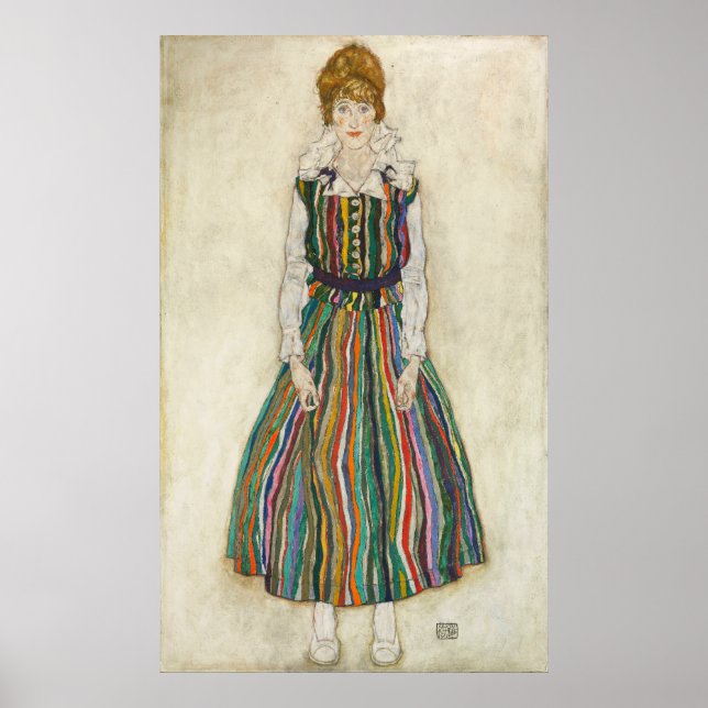 Schiele - Porträtt av Edith (konstnärens fru) Poster (Framsidan)