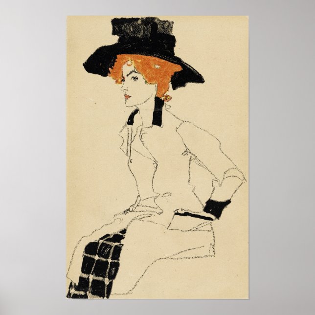 Schiele - Porträtt av en kvinna Poster (Framsidan)
