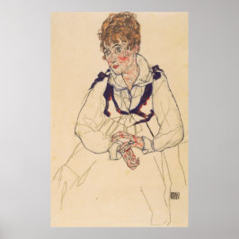 Schiele - Porträtt i Edith 1917 Poster