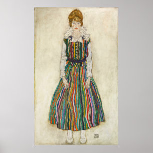 Schiele - Porträtt of Edith (konstnärens fru) Poster