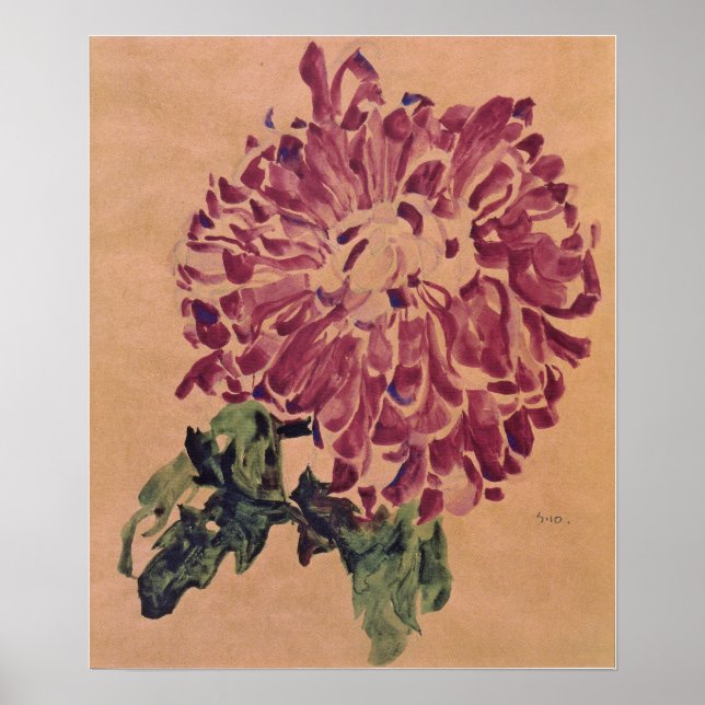 Schiele - Red Chrysanthemum 1910 Poster (Framsidan)