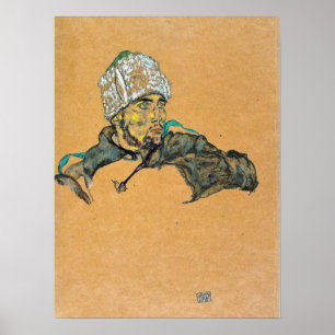 Schiele - rysk fånge i Krig med Päls Hat Poster
