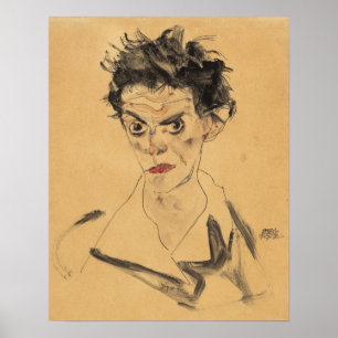 Schiele - Self-Porträtt 1912 Poster