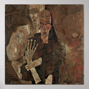 Schiele - Self Seers (död och man) Poster