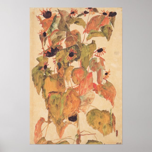 Schiele - Solblommor 1911 Poster (Framsidan)