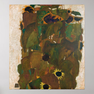 Schiele - Solblommor Poster