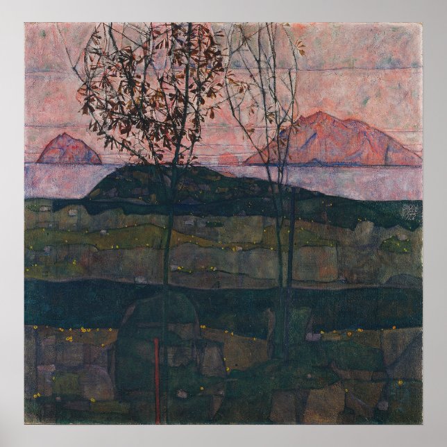 Schiele - Solnedgång Poster (Framsidan)