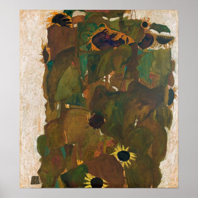 Schiele - Solrosor Poster (Framsidan)