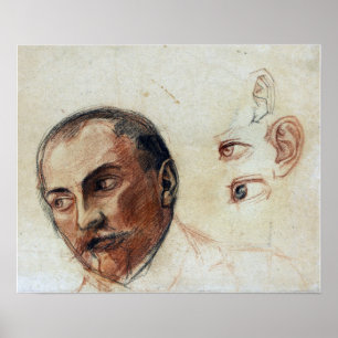 Schiele - Study Lakan (Head Ögon Öron) 1906 Poster