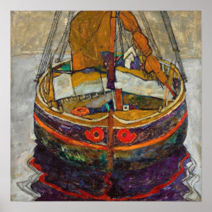 Schiele - Trieste Fiskebåt Poster