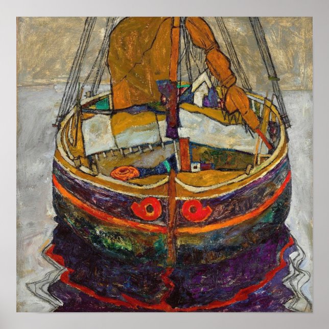 Schiele - Trieste Fiskebåt Poster (Framsidan)