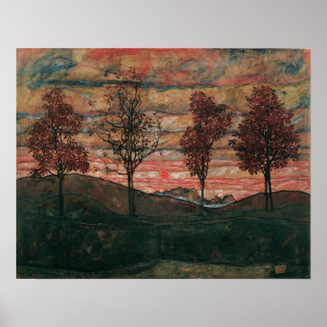 Schiele - Vier Baume Poster (Framsidan)