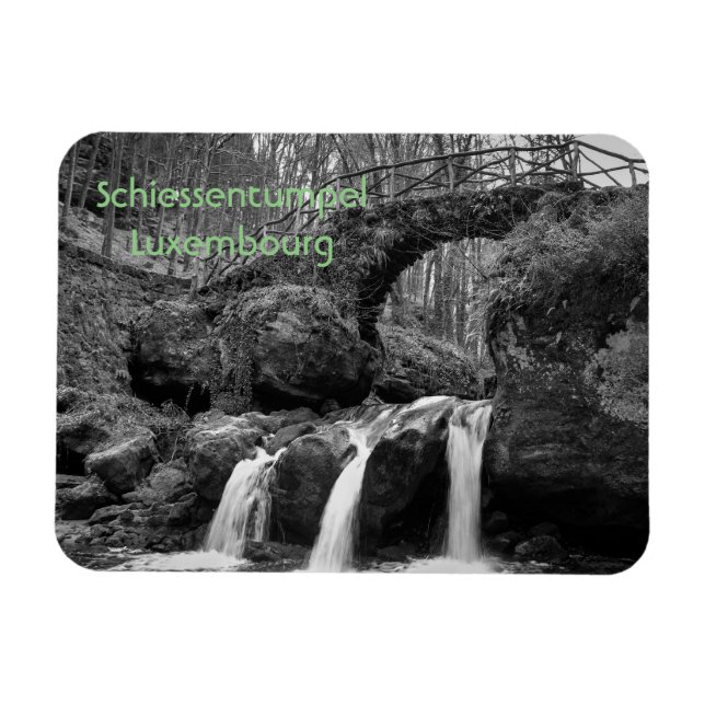 Schiessentumpel Waterfall Luxemburg Monokrome Magnet (Horisontell)