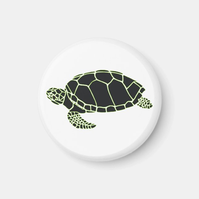Schildkröte grün schwarz magnet (Framsidan)