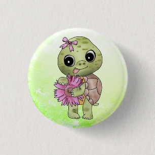 Schildkröte mit Blume Knapp