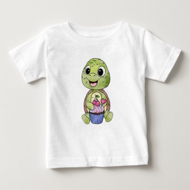 Schildkröte mit Muffin T Shirt (Framsida)