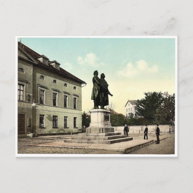 Schiller- och Goethemonumentet, Weimar, Thüringen Vykort (Framsida)