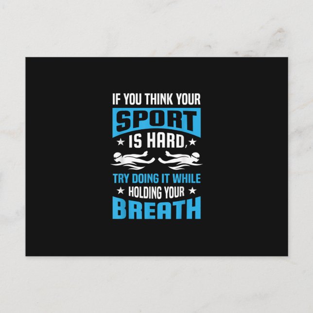 Schimming Swimming Älskare Quote Gifts Swimmer Sat Meddelande Vykort (Framsida)