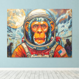 SCHIMPANS ASTRONAUT-HEMKOMST CANVASTRYCK