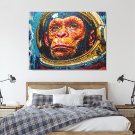 SCHIMPANS-ASTRONAUT KOMMER HEM-4 CANVASTRYCK