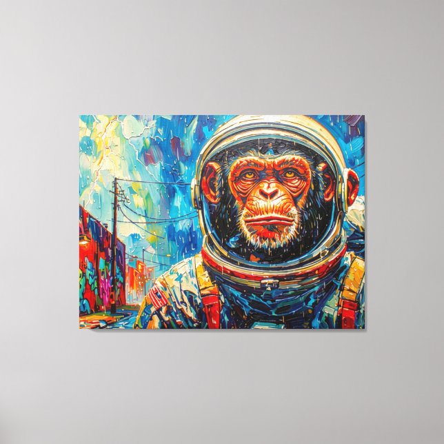 SCHIMPANS-ASTRONAUT KOMMER HEM-6 CANVASTRYCK (Framsida)