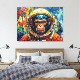 SCHIMPANS-ASTRONAUT KOMMER HEM-7 CANVASTRYCK