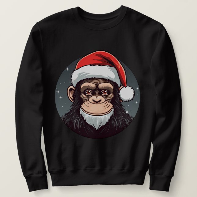 Schimpans jul lång ärmad tröja (Design framsida)