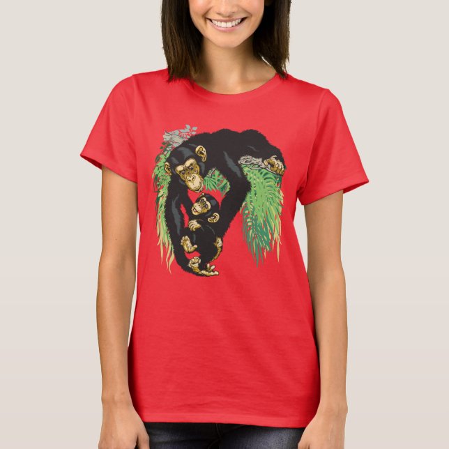 schimpans med bebiset tee shirt (Framsida)