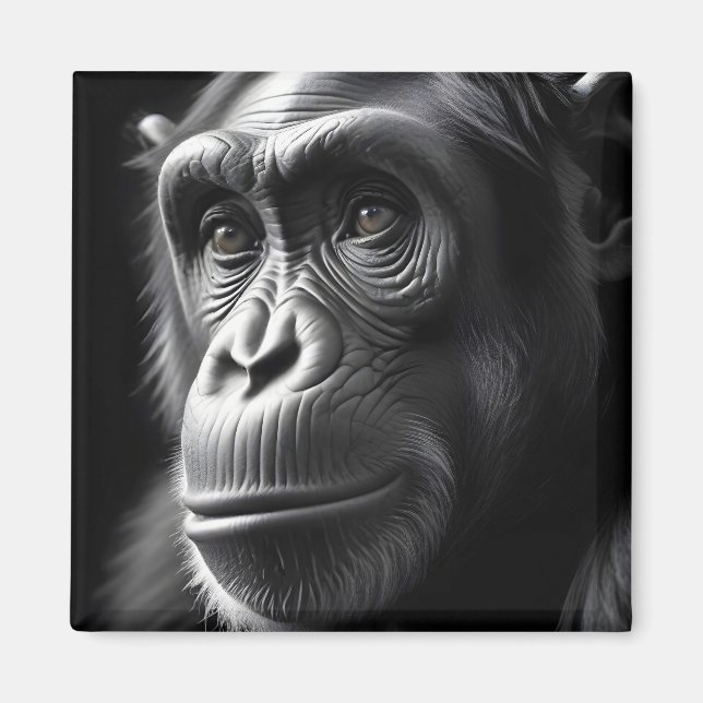 Schimpans Vilda Majestätiska Natur Liv Affisch  Magnet (Framsidan)