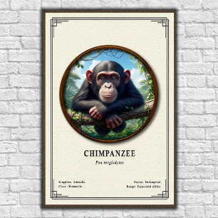 Schimpans zoologiska serie poster