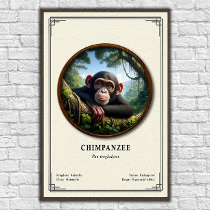 Schimpans zoologiska serie poster