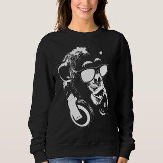 Schimpansapa med hörlurar och solglasögon t shirt