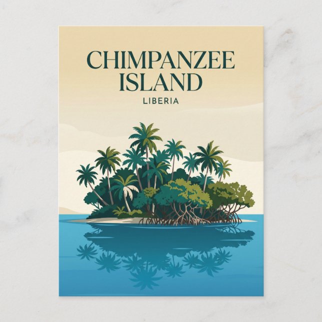 Schimpansön Liberia Vykort (Framsida)