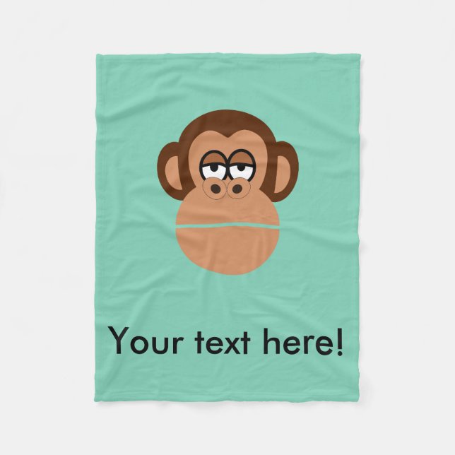 Schimpanstecknad Fleecefilt (Framsidan)