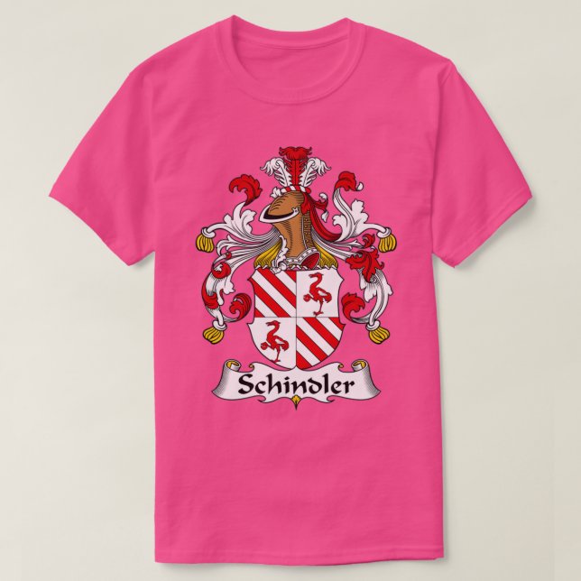 Schindler Coat of Arms Family Crest  T Shirt (Design framsida)