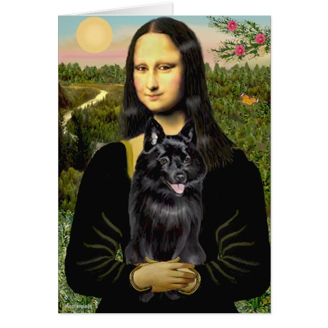 Schipperke 7 - Mona Lisa Hälsningskort (Framsidan)